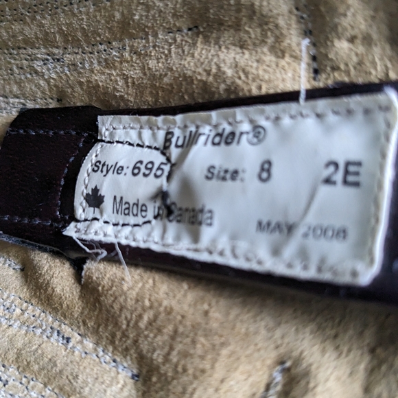 Bull Rider Cowboy Boots, Men's, Style 6955, Size 8, 2E, May 2008 - Picture 10 of 11